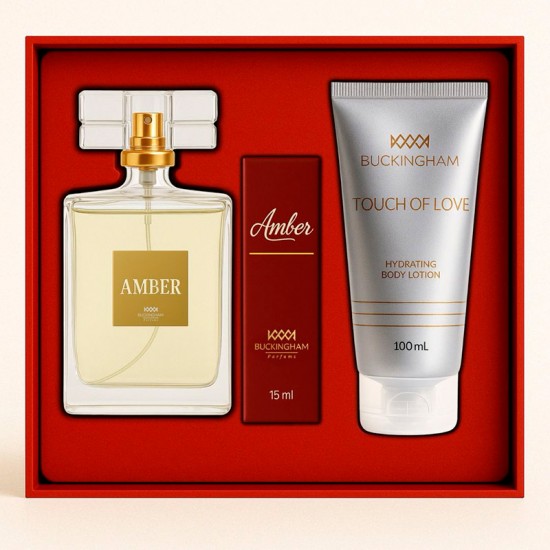 Kit Amber Perfume 100ml + 15ml + Creme 100ml