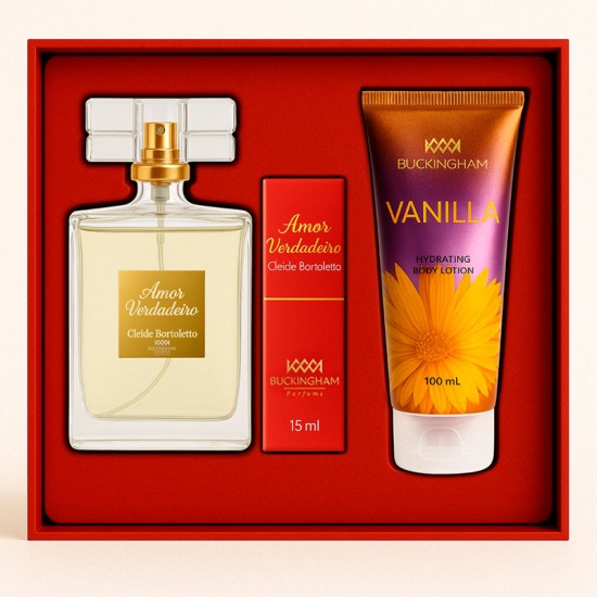 Kit Amor Verdadeiro Cleide Perfume 100ml + 15ml + Creme 100ml