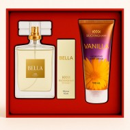 Kit Bella Feminino Perfume 100ml + 15ml + Creme 100ml