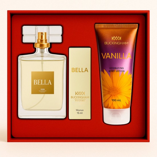 Kit Bella Feminino Perfume 100ml + 15ml + Creme 100ml