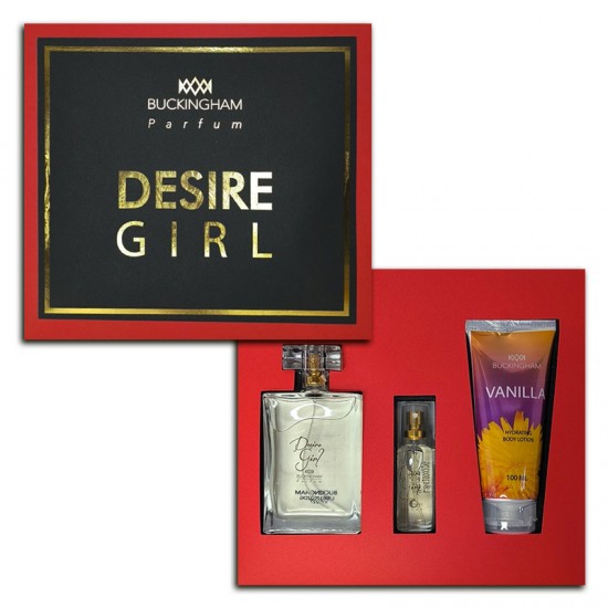 Kit Desire Girl Feminino Perfume 100ml + 15ml + Creme 100ml