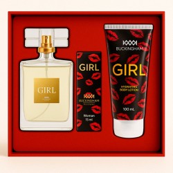 Kit Girl Feminino Perfume 100ml + 15ml + Creme 100ml