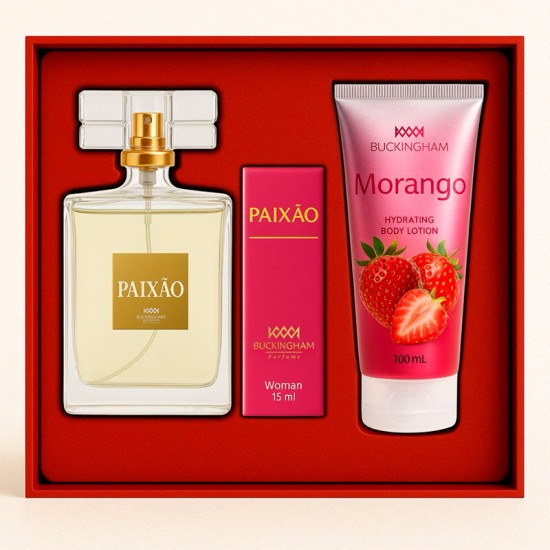 Kit Paixão Feminino Perfume 100ml + 15ml + Creme 100ml