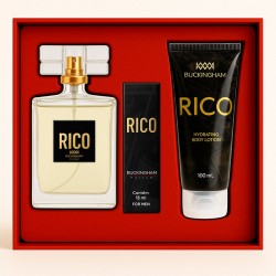 Kit Rico Masculino Perfume 100ml + 15ml + Creme 100ml