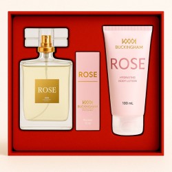 Kit Rose Feminino Perfume 100ml + 15ml + Creme 100ml