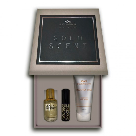 Kit Gold Scent Masculino Perfume 30ml + 15ml + Creme 100ml